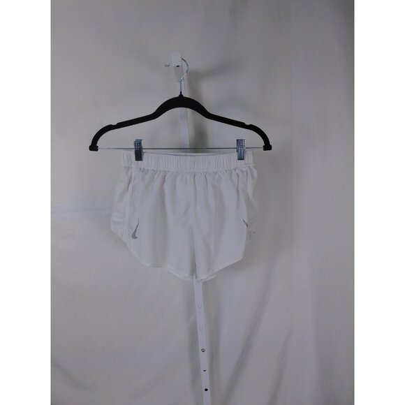 Nike Dri-FIT Running Shorts Womens Small White Swoosh Athletic Lined Lightweight - Picture 1 of 10